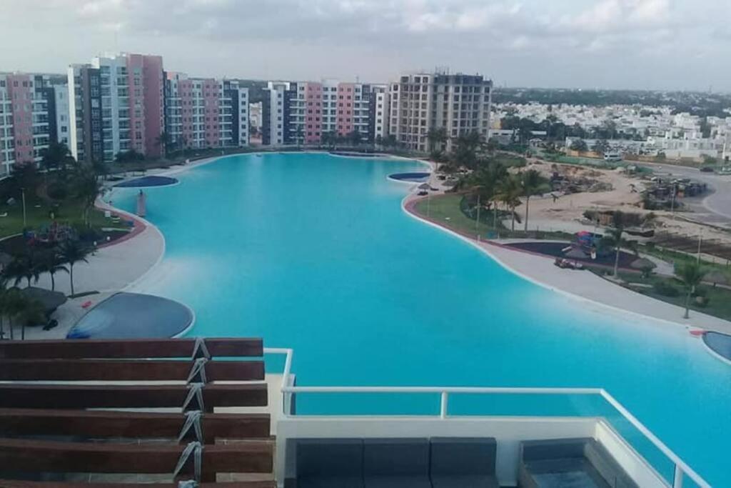 Departamento Con Laguna Artificial Cancún Exterior foto
